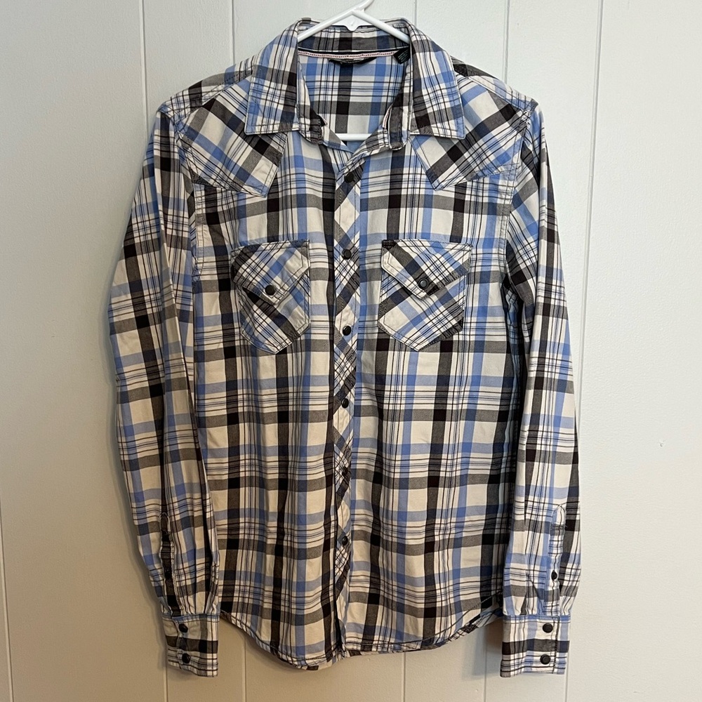 Arizona Jean Co western style button snap flannel size S - Picture 1 of 4